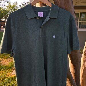 Brooks Brothers Supima Cotton Performace Polo Shirt Size Medium Olive Green